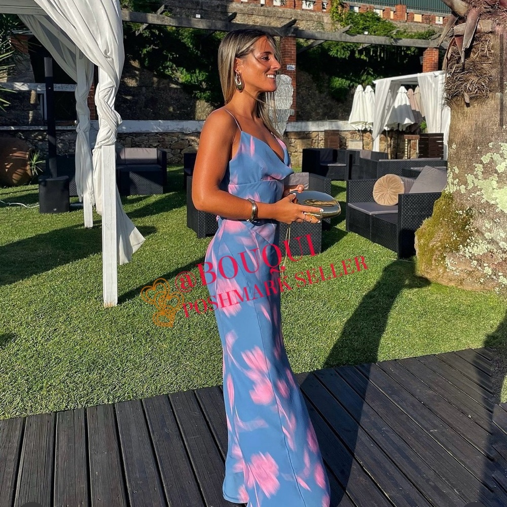 BLOGGERS FAV ZARA FLOWY NECKLINE PRINTED DRESS